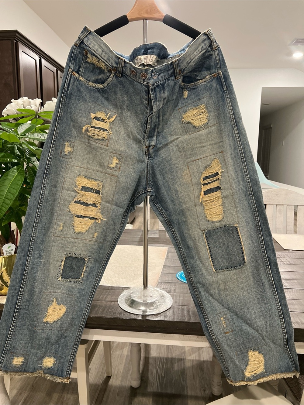 Magnolia Pearl Distressed Blue Relaxed Jeans